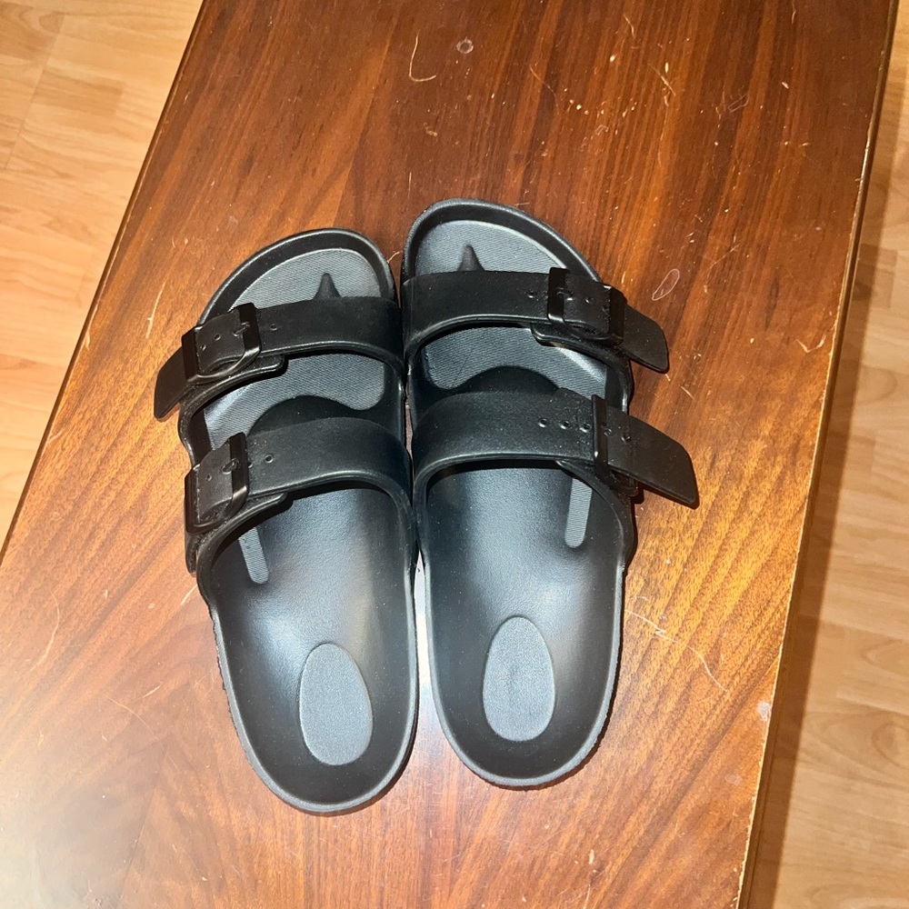 Black Double Strap Sandals